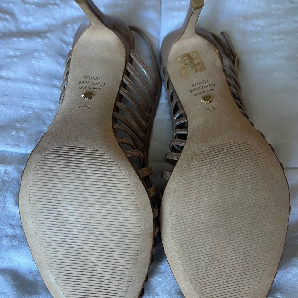 Stuart Weitzman Tan Strappy Heels